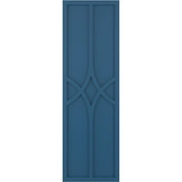Ekena Millwork 15 W 74 H True Fit PVC Cedar Park Rögzített redőnyök, Logourn Blue
