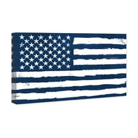 Wynwood Studio Americana és hazafias fali művészet vászon nyomatok 'Rocky Freedom Navy' amerikai zászlók - Kék, Fehér