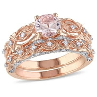 Primal arany karátos fehér arany 6x körte rózsaszín zafír és gyémánt gyűrű