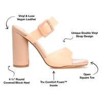 Journee Collection női Luca Tru Comfort Faam nyitott négyzet alakú lábujj sarok szandál