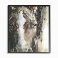 Stupell Industries ló szeme fehér barna állat festmény keretes fal Art Ethan Harper