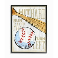 A Smbell gyerekszobája Hit Hard Run gyors fordulás balra baseball sportszótervezés keretes fali művészet a szombat