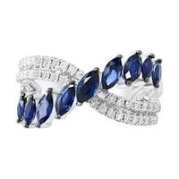 Ajándék gyémánt évforduló gyűrű gyűrű fél Menyasszonyi nap születésnap sötét csepp Női Női víz Eljegyzés Divat Kék