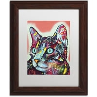 Védjegy Képzőművészet Kíváncsi macska vászon művészet, Dean Russo, fehér matt, fa keret