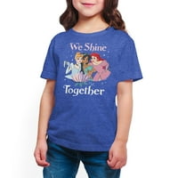 Disney Princess - We Shine Together-Kisgyermek És Ifjúsági Rövid Ujjú Grafikus Póló