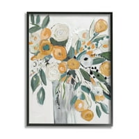 A Stupell Industries élénk narancssárga fehér virágcsokor absztrakt állóképes élet, 30, tervezés: Krinlox