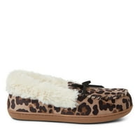 Dearfoams női Kristen Leopard Moccasin papucs