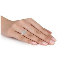 Carat T.W. Ragyogó finom ékszerek szív alakú gyémánt eljegyzési gyűrű 10 kt fehér és sárga aranyban, 6. méret