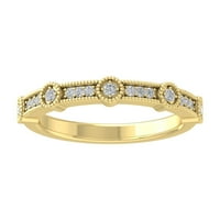 Araiya 14k sárga arany gyémánt egymásra rakható zenekar gyűrű, méret 9.5
