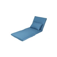 Relaxie Blue Linen Flip szék - alvó kollégiumi ágy kanapé nyúlványos kanapé, 5 -helyzetű állítható, kabrió