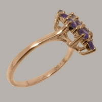 Brit készült 9k Rózsa arany természetes Ametiszt Női évforduló gyűrű - méret opciók-méret 6.75