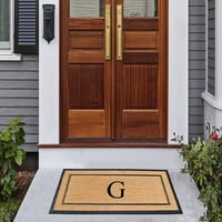 A1hc természetes kókuszrost monogrammal ellátott ajtószőnyeg a bejárati ajtóhoz, 24x48, nagy teherbírású üdvözlő lábtörlő,