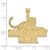 Szilárd 10K sárga arany hivatalos Hampden Sydney College XL Extra nagy nagy medál varázsa
