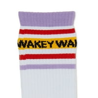 99% friss, férfi ébrenlét Wakey Crew zokni, 5-csomag, 6,5-12 méretű