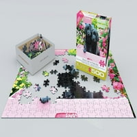 Fekete Labs Rózsaszín Bo Puzzle