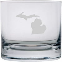 Michigan Államok maratott 10.25 oz Crystal Rocks Whisky üveg