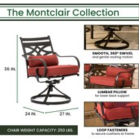 Hannover Montclair 9 darabos, minden időjárásnak megfelelő kültéri terasz étkezőkészlet, forgatható Rocker székek kényelmes