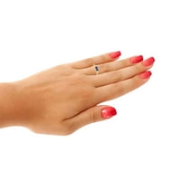 Mauli Jewels Gyűrűk nőknek 1. Karátos két kő gyémánt és zafír gyűrű vasvilla-beállítás 14k sárga arany