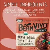 Bean Vivo Organics három bab vegán Chili, oz tok