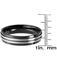 Fekete bevont rozsdamentes acélcsiszolt és csíkos gyűrű
