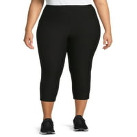 Terra & Sky Women's Plus Méret Szuper puha beperelt Capri Leggings