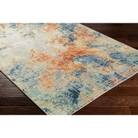 Művészi szövők bodrum absztrakt terület szőnyeg, kék égett narancs, 8'10 12 '