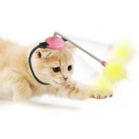 Self-amused macska játék Vicces fejre szerelt toll Bounce Stick