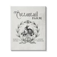 Stupell Industries Cottontail Farm Vintage Reklám Nyúl Family Country illusztráció, 40, Design: Daphne Polselli