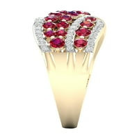 Császári drágakő 10k sárga arany rubin ct tw gyémánt női divatgyűrű
