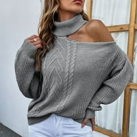 Cuhas kardigán pulóverek Női őszi-téli szexi hajtóka szivárgó váll egyszínű pulóver kötött pulóver női divat felsők