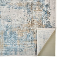 Lindstra gradiens akvarell bajba jutott, kék szürke, 2ft-2in 3ft-2in akcentus szőnyeg