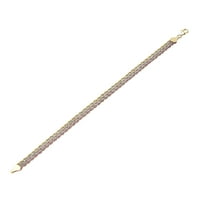Brilliance Fine Jewelry 10K Tri-Color arany többszálú kötél karkötő, 7,5