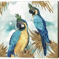 Arany papagájok Eva Watts, vászon fal művészet, 24W 24H