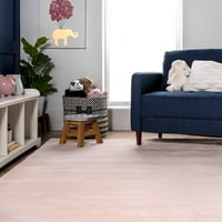 Nuloom Fau nyúl puha szilárd bozontos futó szőnyeg, 2 '6', rózsaszín