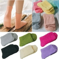 Walbest pár puha meleg pamut padló zokni, vastag pamut középső cső bolyhos téli zokni nőknek