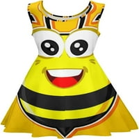 Aranyos méh női nyári ruha Mini Sundress aranyos hinta nyomtatott