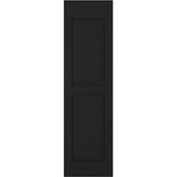 Ekena Millwork 12 W 54 H Americraft Két egyenlő emelt panel külső valódi fa redőnyök, fekete
