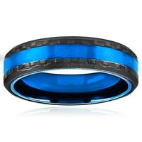 Tengerparti ékszerek kék bevont rozsdamentes acél szénszálas fúrógyűrű