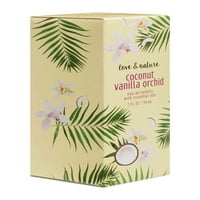 Szerelem & természet Kókusz vanília orchidea vegán Eau De Toilette illóolajokkal, fl oz