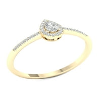 Imperial 1 5Ct TDW gyémánt 10K sárga arany körte gyémánt Halo ígéret gyűrű