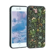 Botanikai-varázslatos-erdő-természet ihlette-fényes-kemény-telefon tok iPhone SE-hez nőknek férfi ajándékok, Puha szilikon