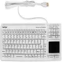 WetKeys SaniType Touchpad Plus higiénikus merev szilikon mosható USB billentyűzet,, fehér
