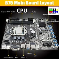 B ETH Miner alaplap PCIe USB3. 0 + g CPU + hűtőventilátor + kapcsoló kábel + SATA kábel MSATA DDR LGA alaplap