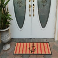 Otthoni kollekciók kültéri csíkok ajtó, fekete barna piros