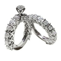 pgeraug ajándékok nőknek fehér kő gyűrű készlet esküvői eljegyzési Ékszerek Ajándék a gyűrű ezüst
