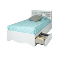Crystal Mates Fiókos ágy, Twin méretű, fehér