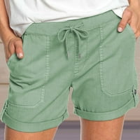 Női nadrág nyári nadrág nadrág Női Női Divat Egyszínű Alkalmi széles láb Laza Magas derék csipke-up rövidnadrág