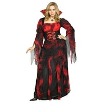 Fun World Inc. Contessa Vampire Halloween Fantasy jelmez nő, felnőtt, piros