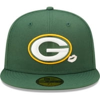 Férfi Új korszak Zöld Green Bay Packers Lips 59FIFTY felszerelt kalap