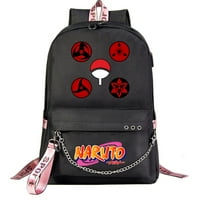 Bzdaisy Naruto Hátizsák dupla oldalsó zsebbel, lánc Dekoráció, és a számítógép védelem táska-illik 15 Laptop USB töltőkábel